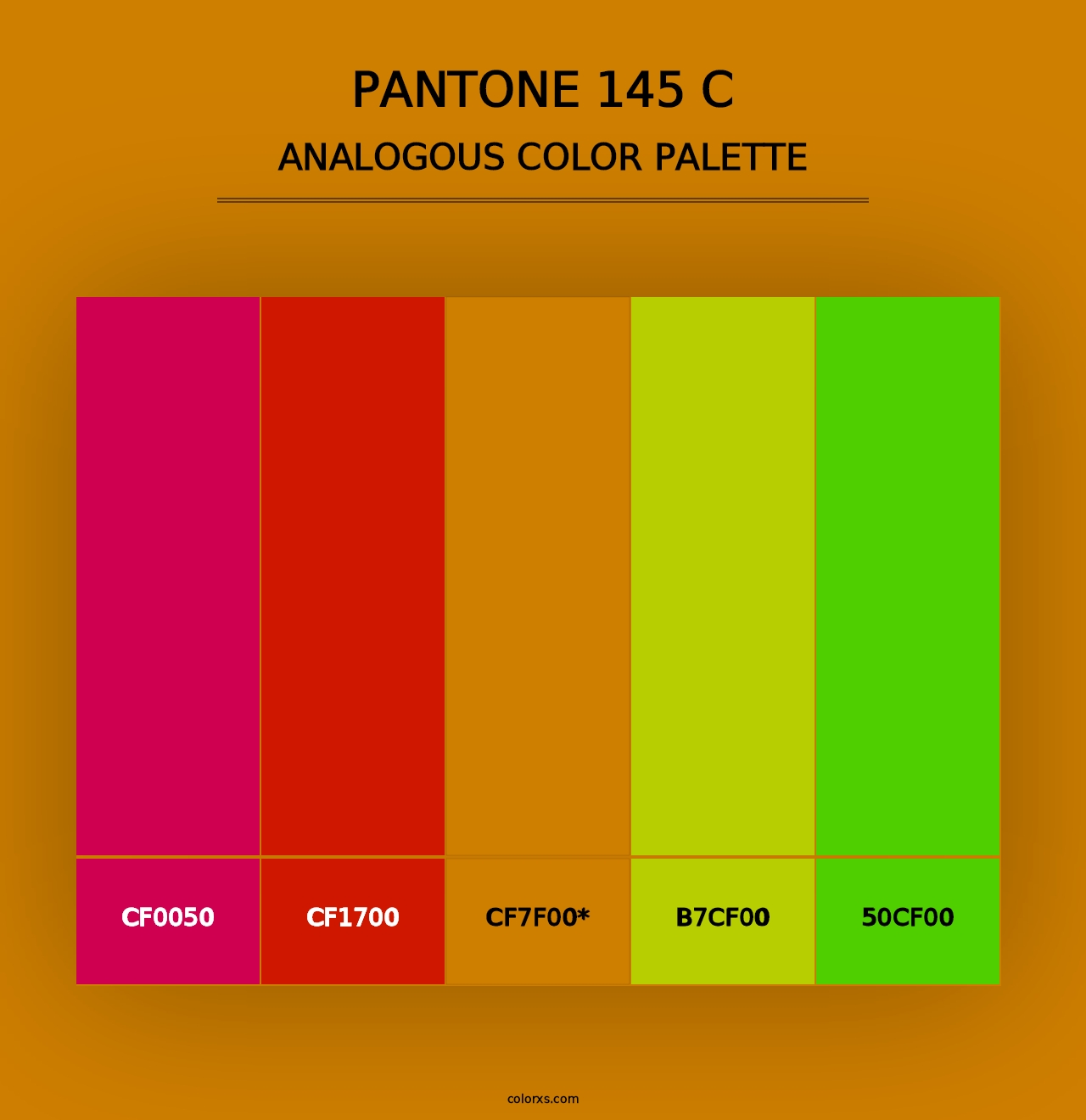 PANTONE 145 C - Analogous Color Palette