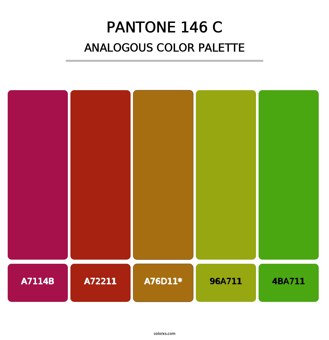 PANTONE 146 C - Analogous Color Palette