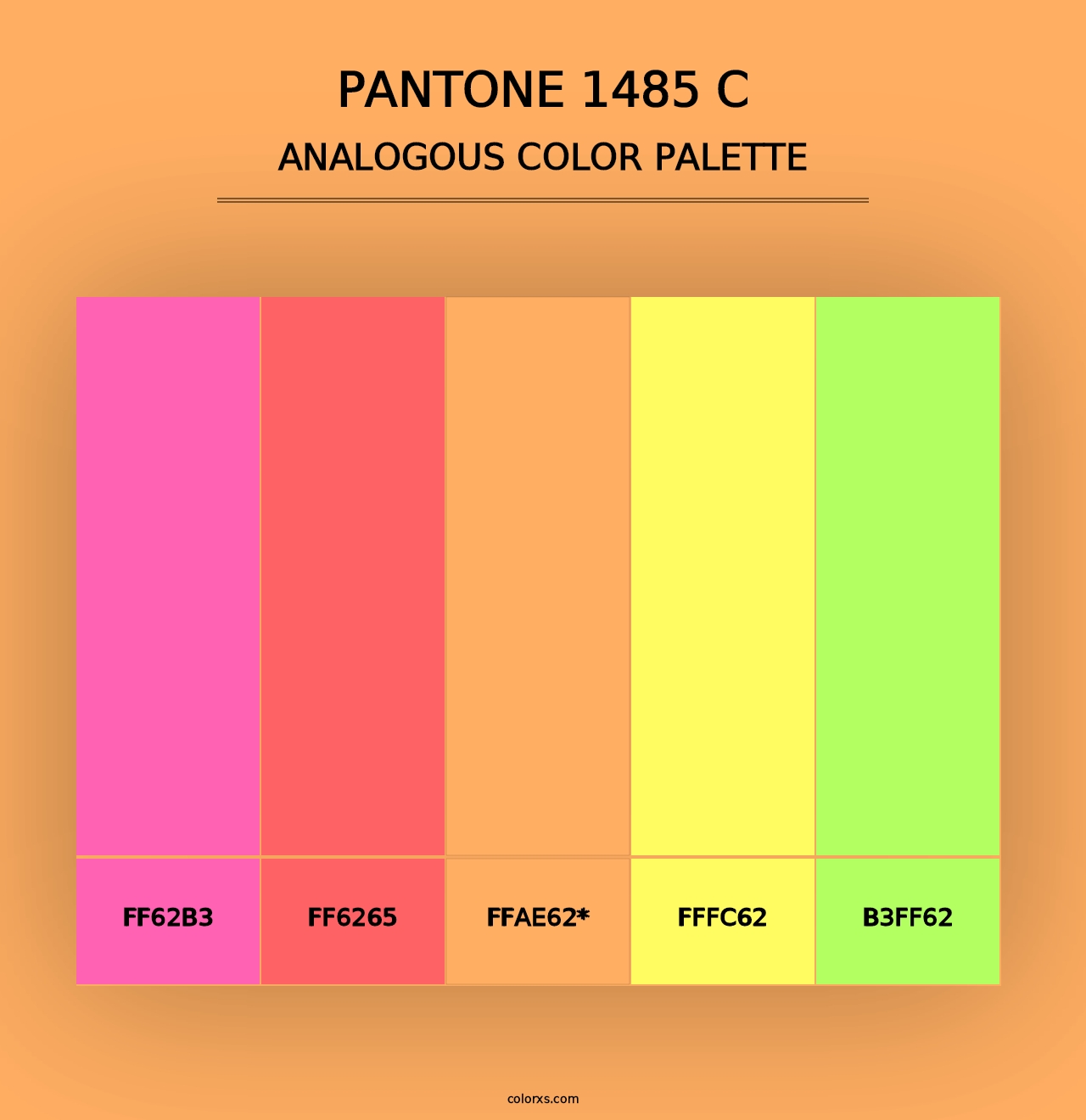 PANTONE 1485 C - Analogous Color Palette