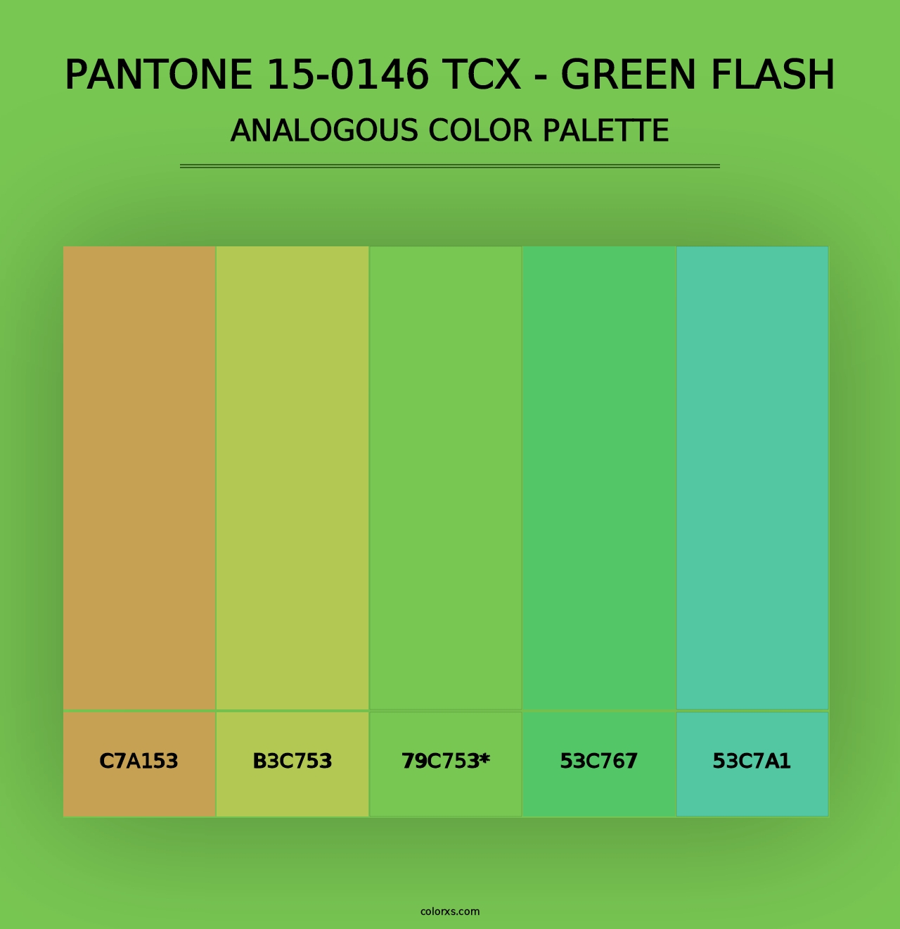 PANTONE 15-0146 TCX - Green Flash - Analogous Color Palette