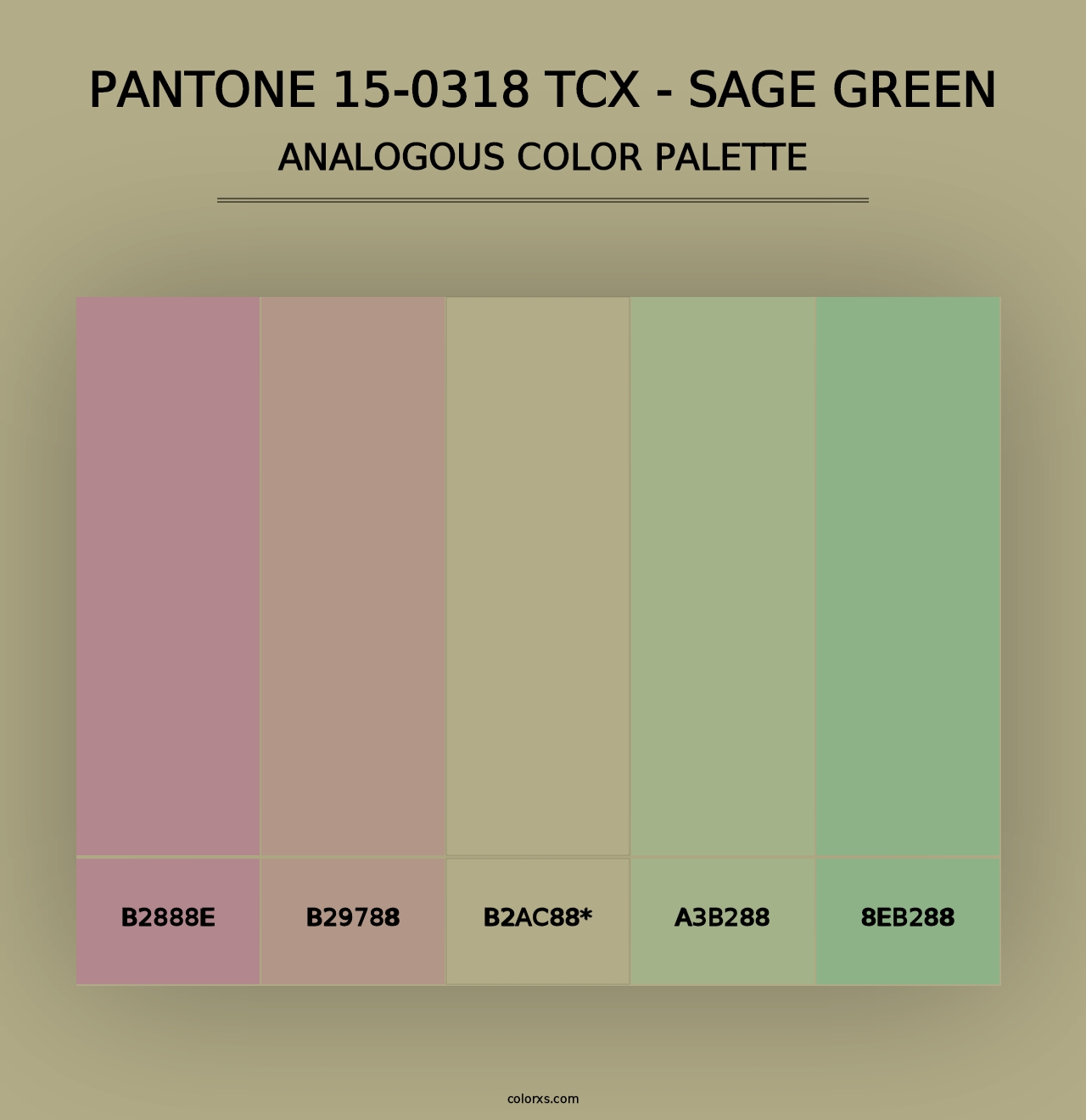 PANTONE 15-0318 TCX - Sage Green - Analogous Color Palette