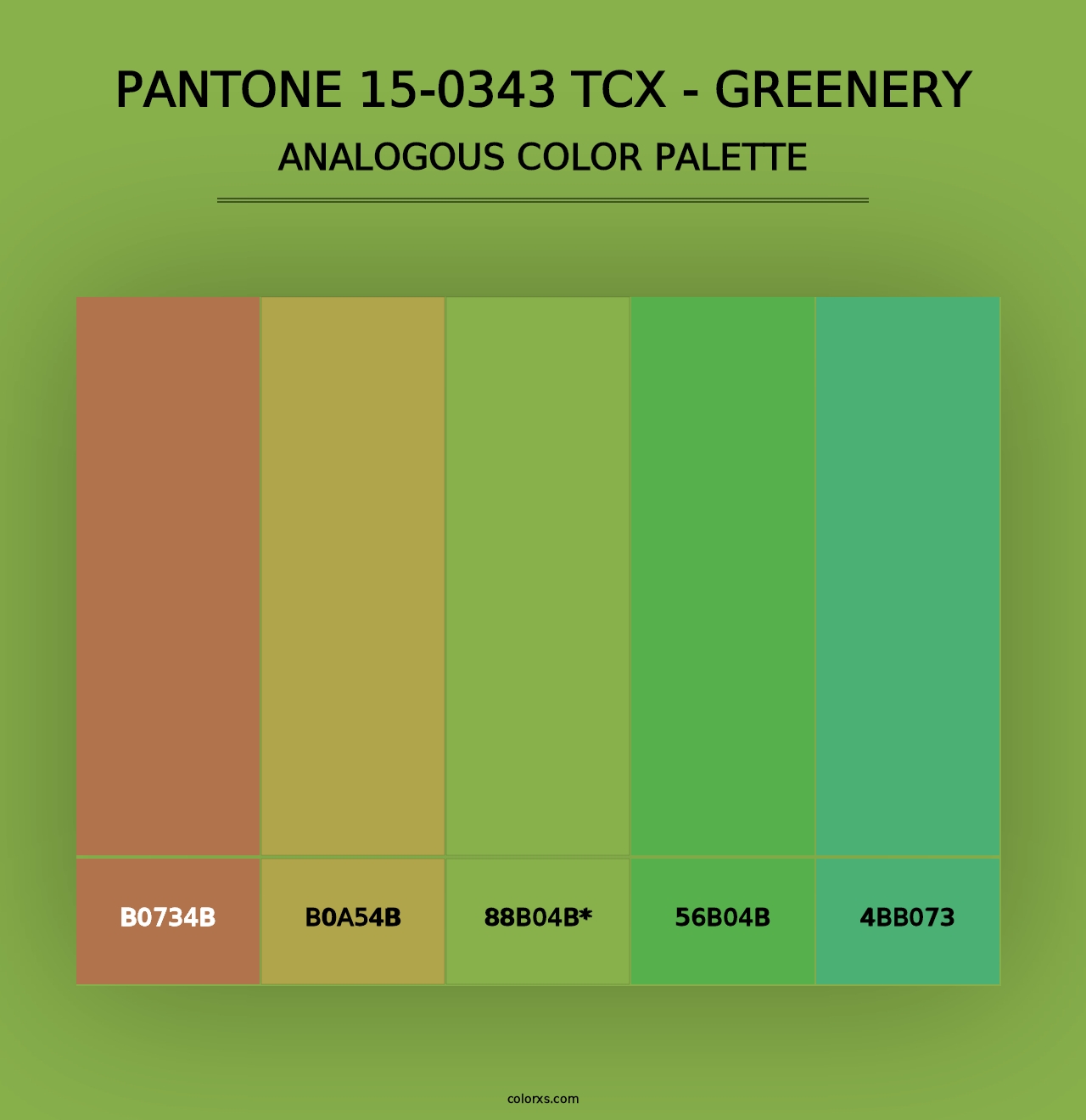 PANTONE 15-0343 TCX - Greenery - Analogous Color Palette