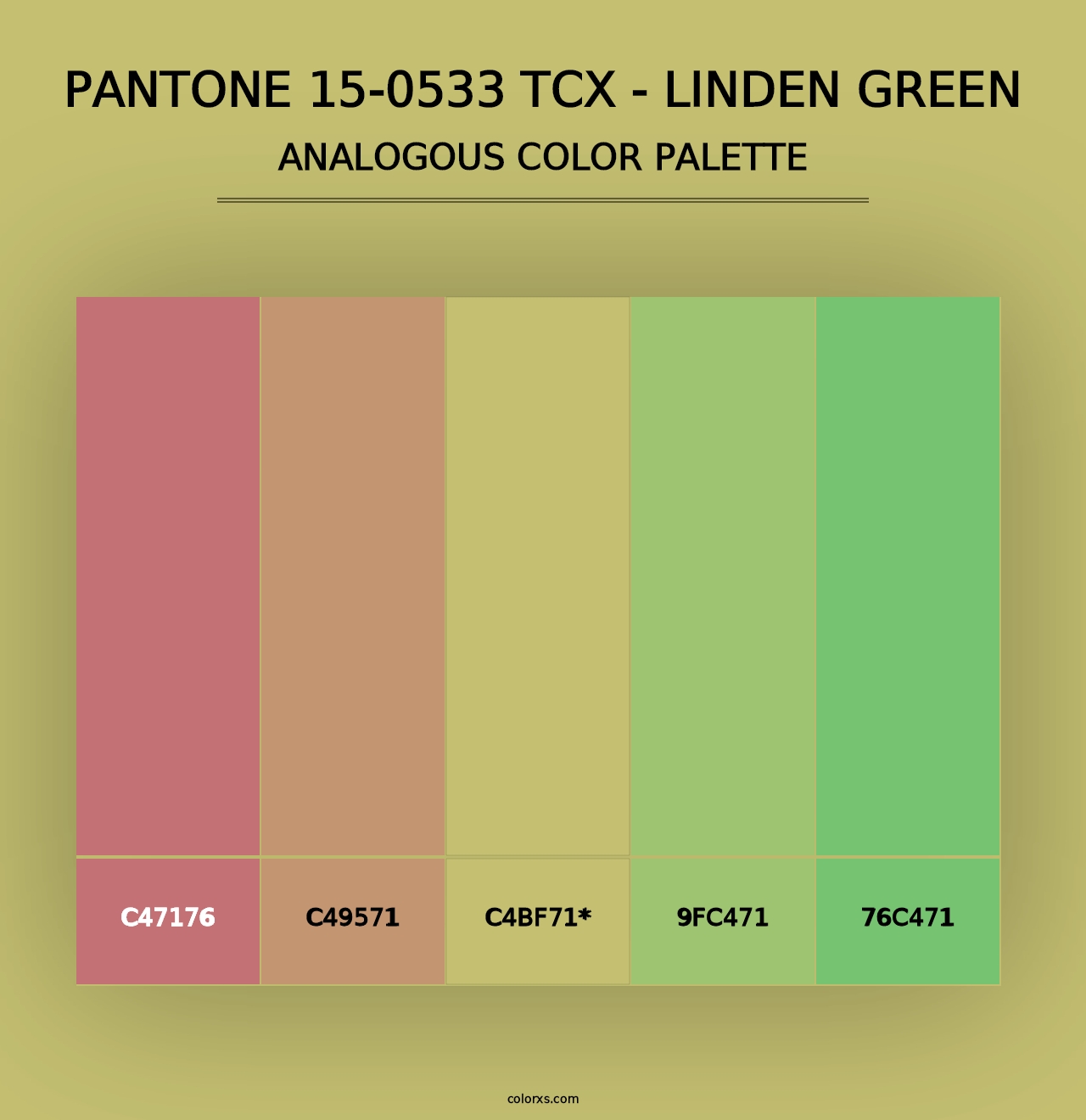 PANTONE 15-0533 TCX - Linden Green - Analogous Color Palette