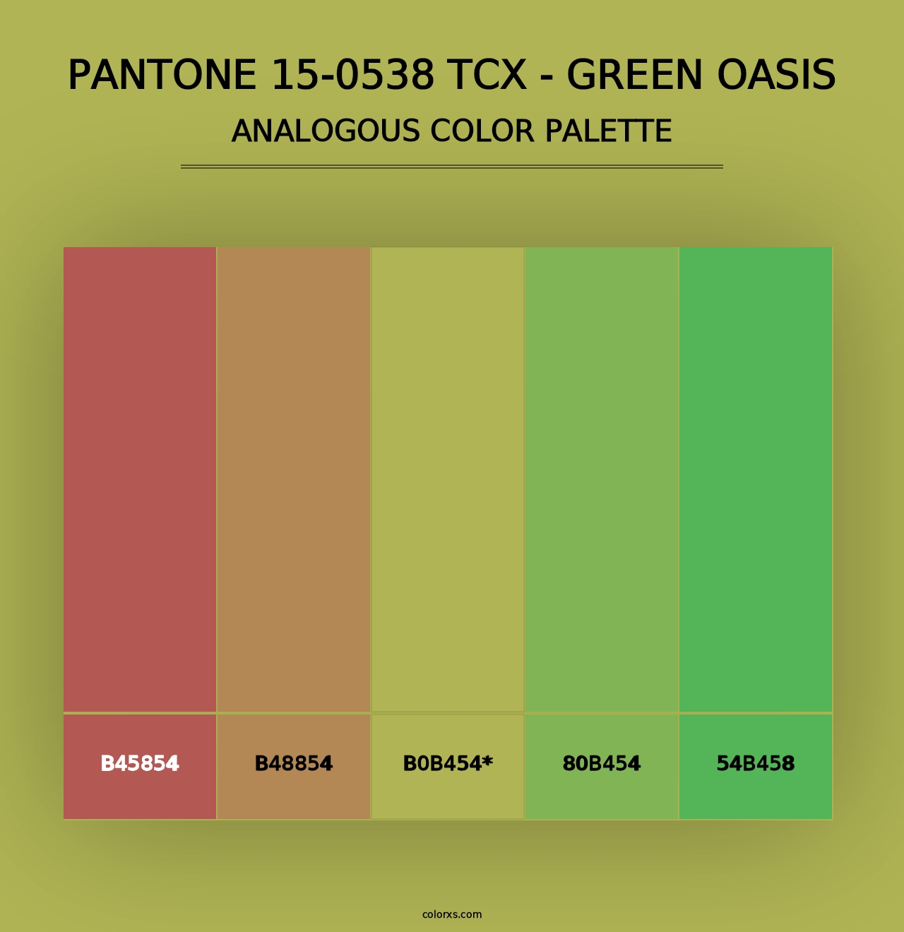 PANTONE 15-0538 TCX - Green Oasis - Analogous Color Palette