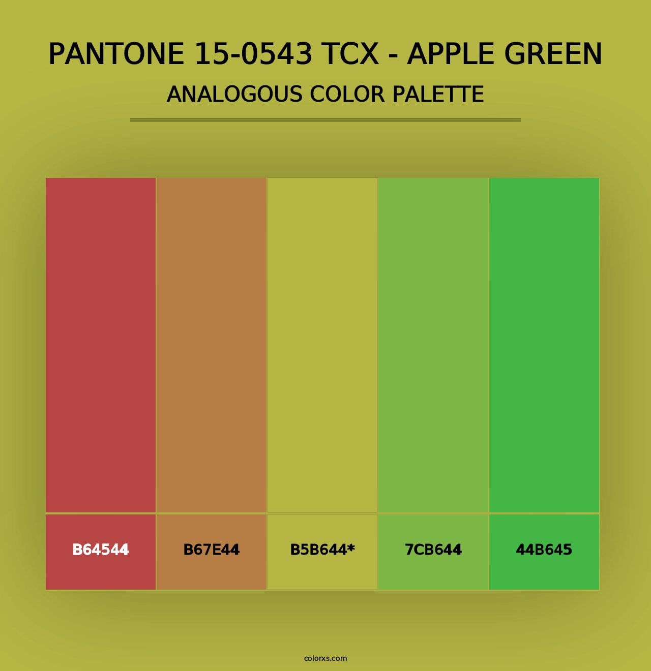 PANTONE 15-0543 TCX - Apple Green - Analogous Color Palette