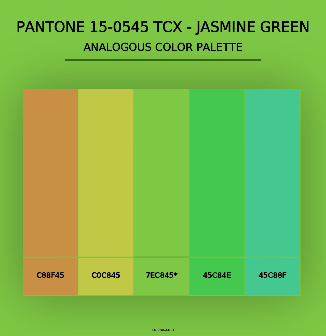 PANTONE 15-0545 TCX - Jasmine Green - Analogous Color Palette