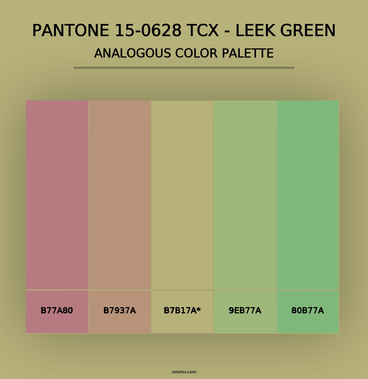 PANTONE 15-0628 TCX - Leek Green - Analogous Color Palette