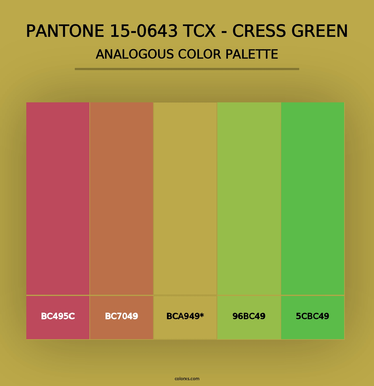 PANTONE 15-0643 TCX - Cress Green - Analogous Color Palette