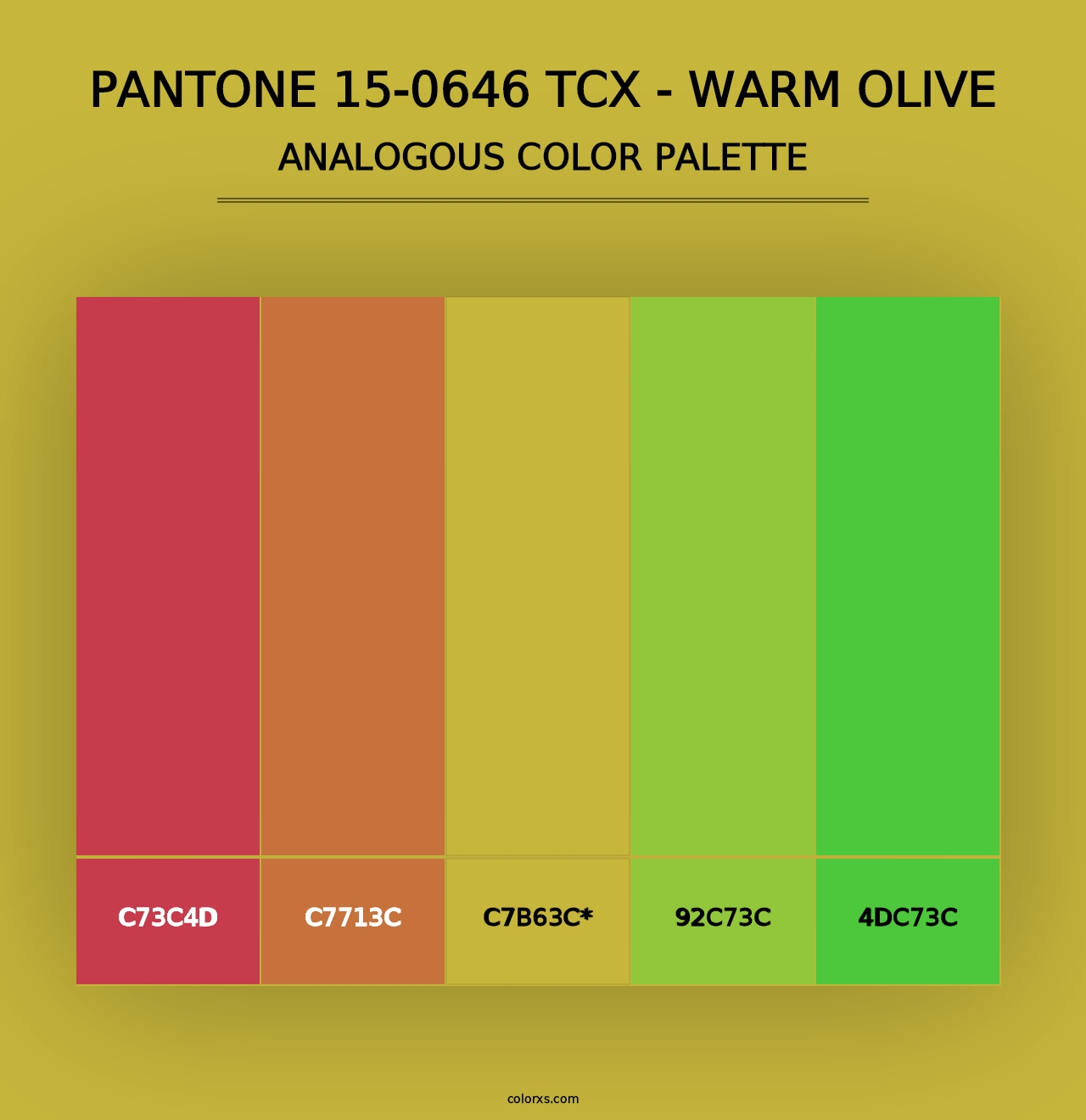 PANTONE 15-0646 TCX - Warm Olive - Analogous Color Palette