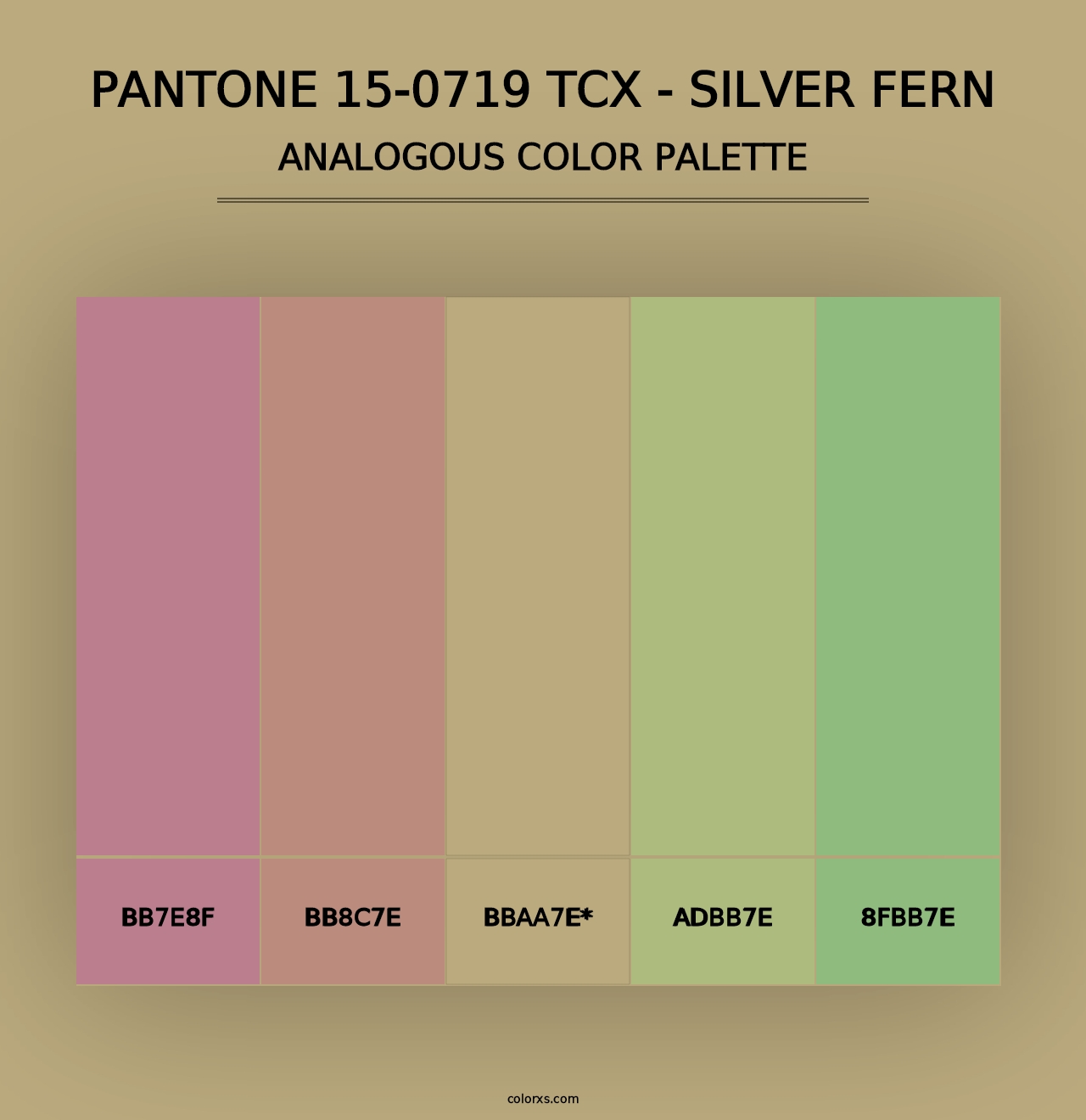 PANTONE 15-0719 TCX - Silver Fern - Analogous Color Palette