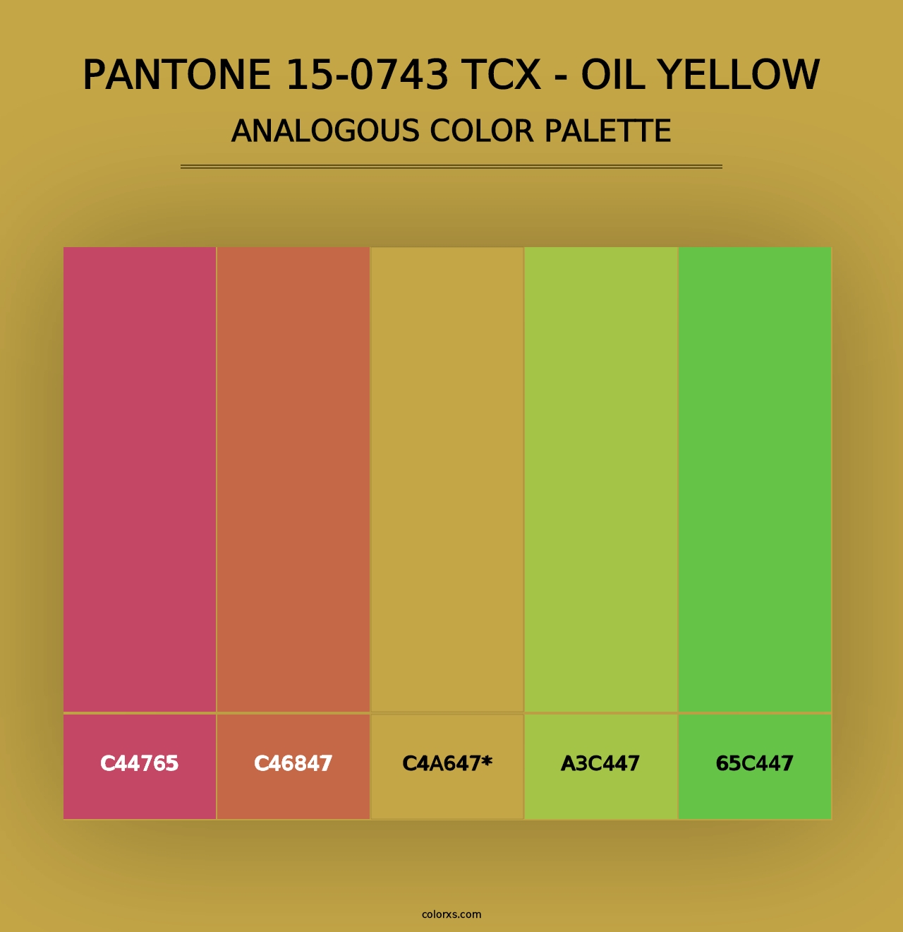 PANTONE 15-0743 TCX - Oil Yellow - Analogous Color Palette