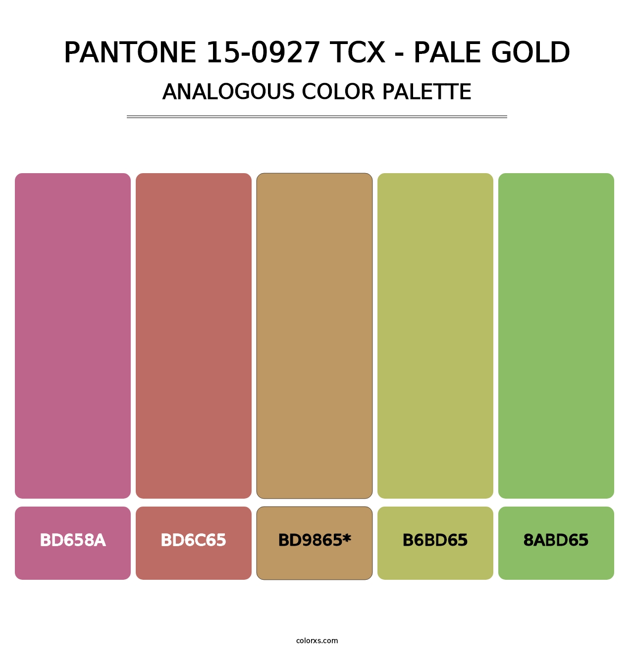 PANTONE 15-0927 TCX - Pale Gold - Analogous Color Palette