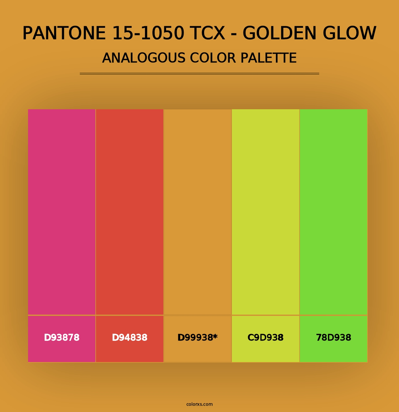 PANTONE 15-1050 TCX - Golden Glow - Analogous Color Palette