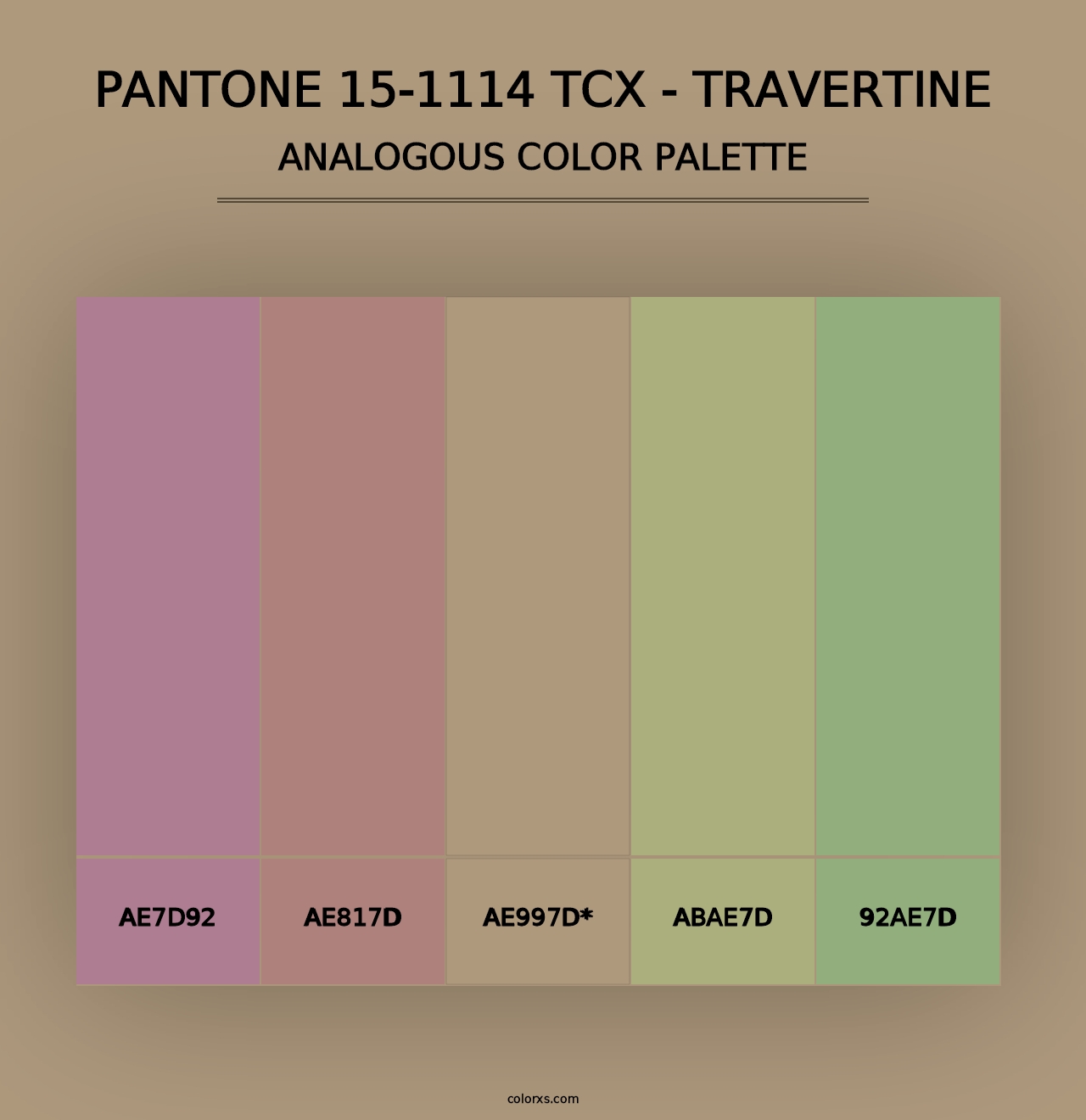 PANTONE 15-1114 TCX - Travertine - Analogous Color Palette