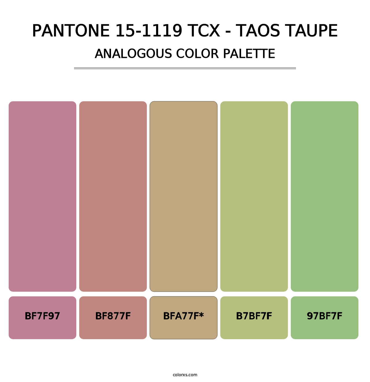 PANTONE 15-1119 TCX - Taos Taupe - Analogous Color Palette