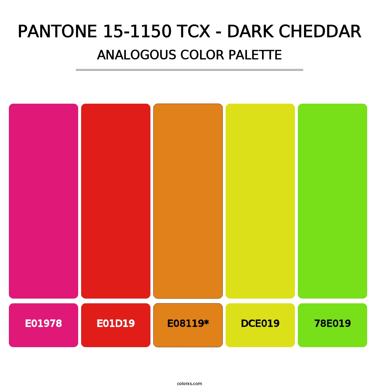 PANTONE 15-1150 TCX - Dark Cheddar - Analogous Color Palette