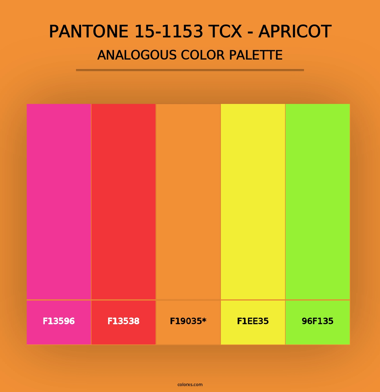 PANTONE 15-1153 TCX - Apricot - Analogous Color Palette