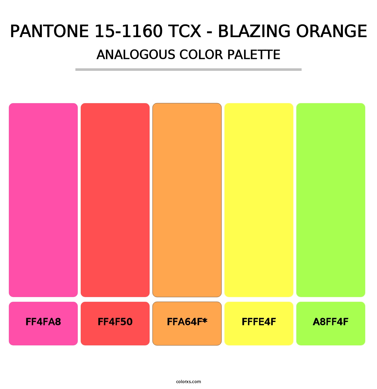 PANTONE 15-1160 TCX - Blazing Orange - Analogous Color Palette