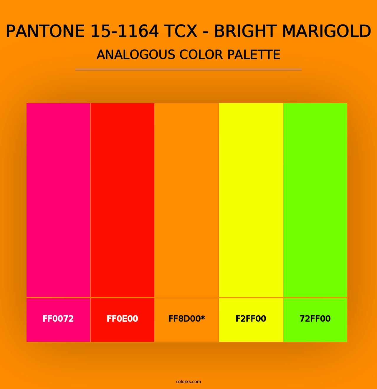 PANTONE 15-1164 TCX - Bright Marigold - Analogous Color Palette