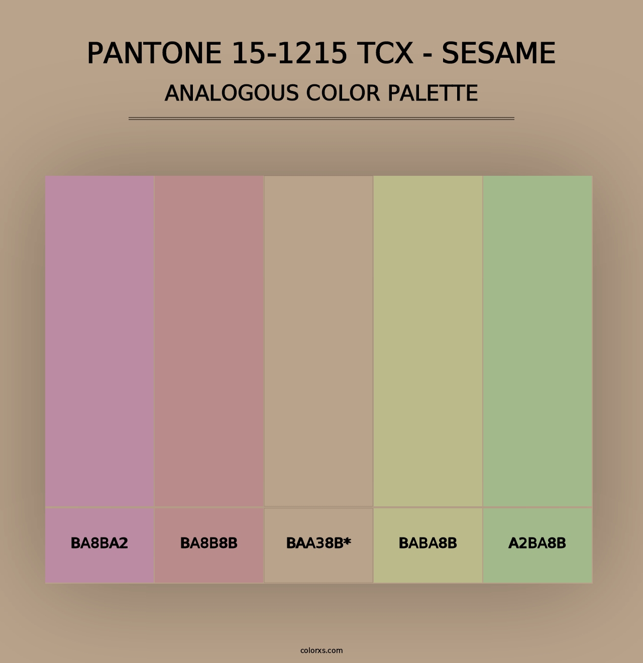 PANTONE 15-1215 TCX - Sesame - Analogous Color Palette