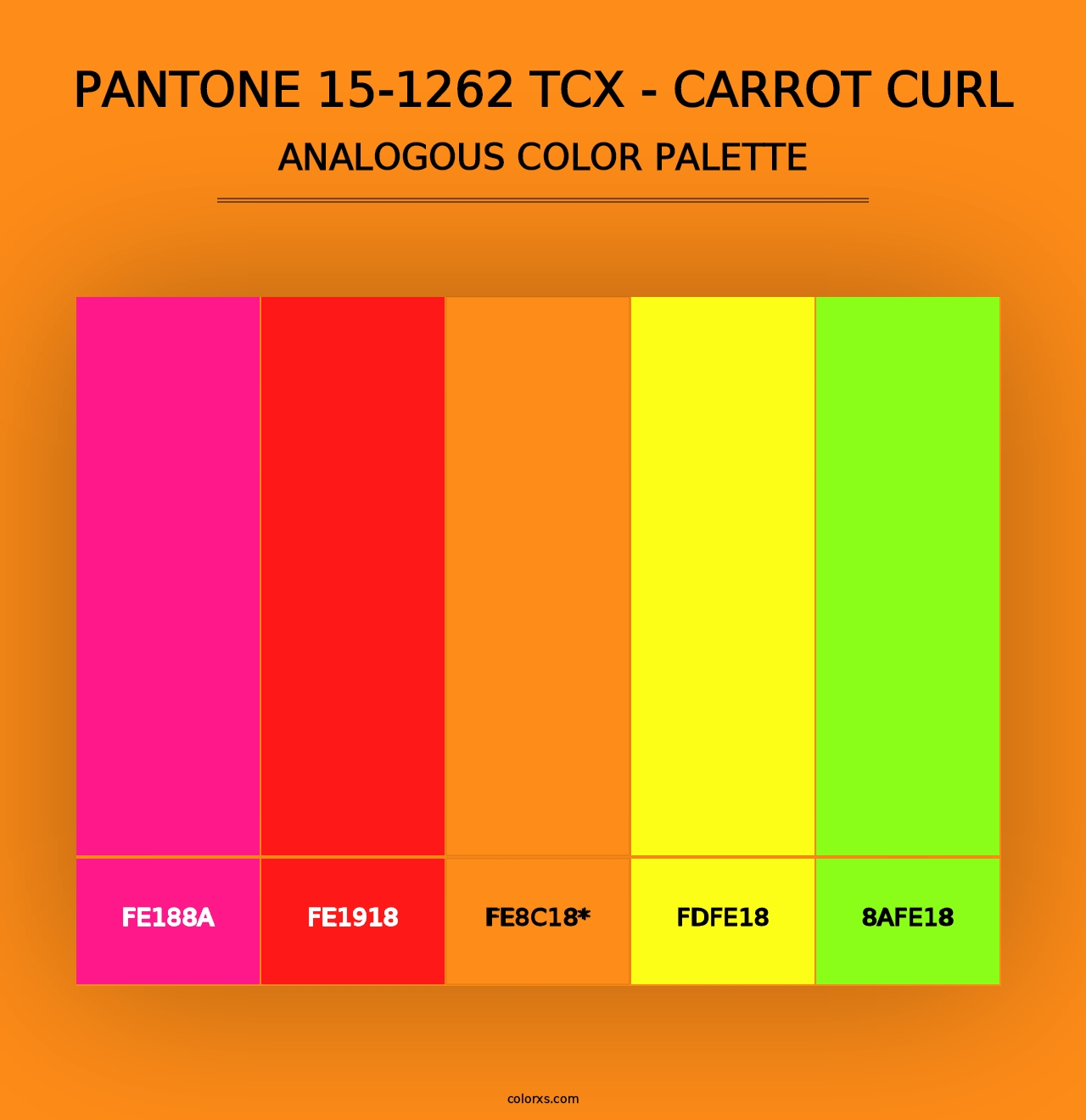 PANTONE 15-1262 TCX - Carrot Curl - Analogous Color Palette