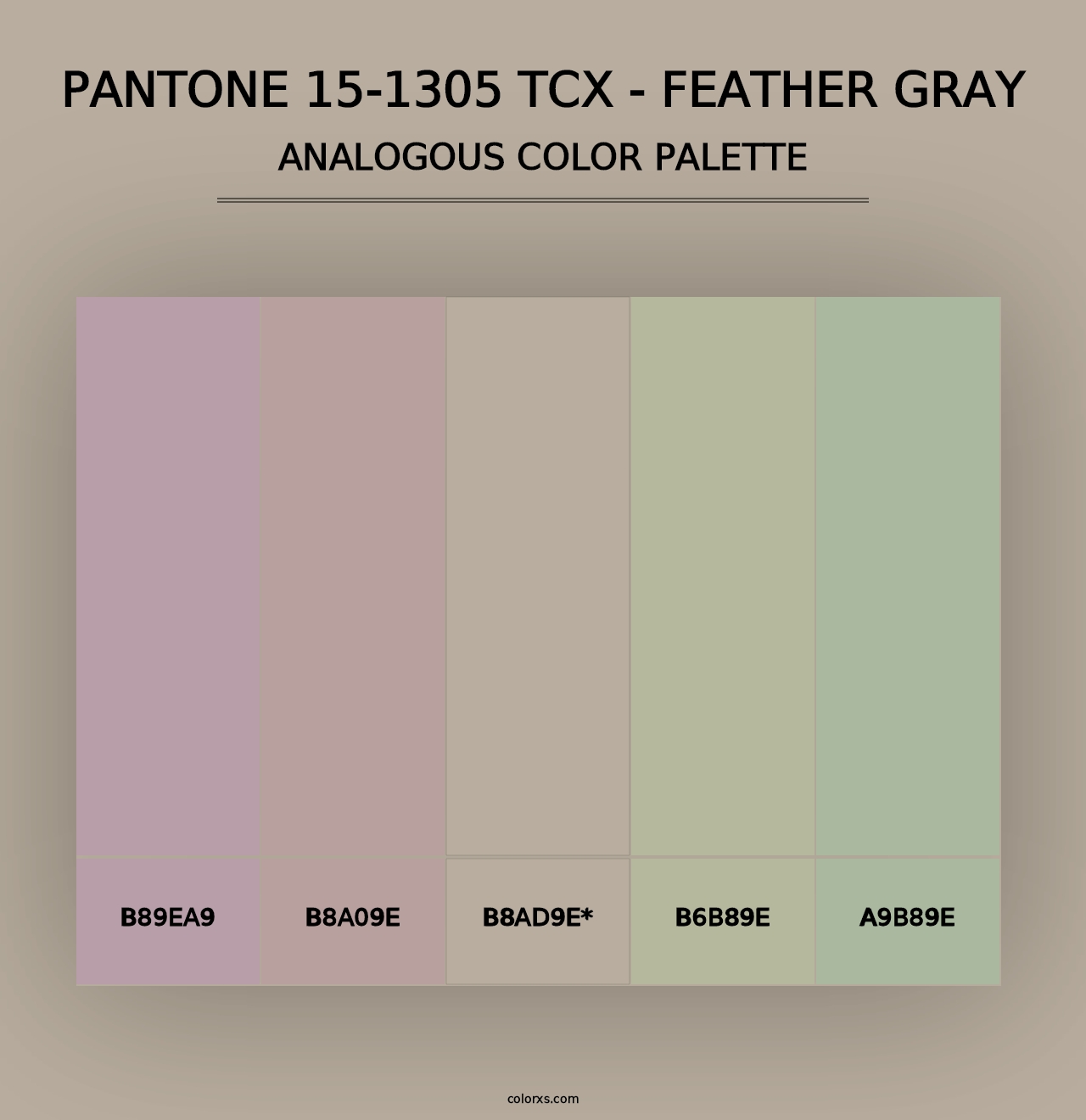 PANTONE 15-1305 TCX - Feather Gray - Analogous Color Palette