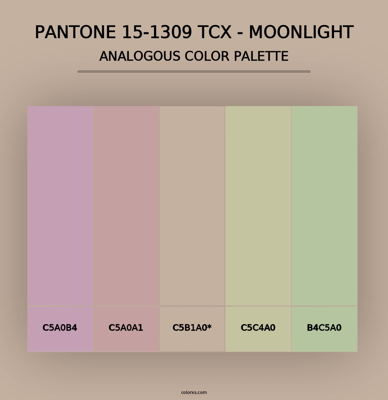 PANTONE 15-1309 TCX - Moonlight - Analogous Color Palette