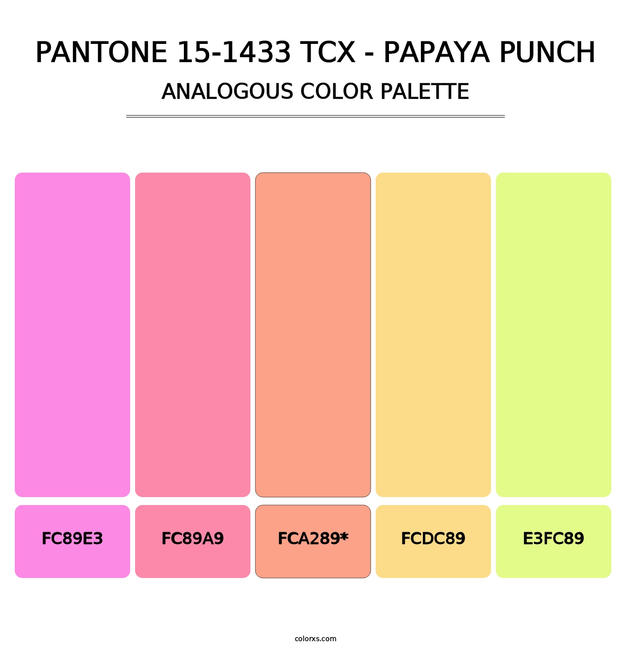 PANTONE 15-1433 TCX - Papaya Punch - Analogous Color Palette