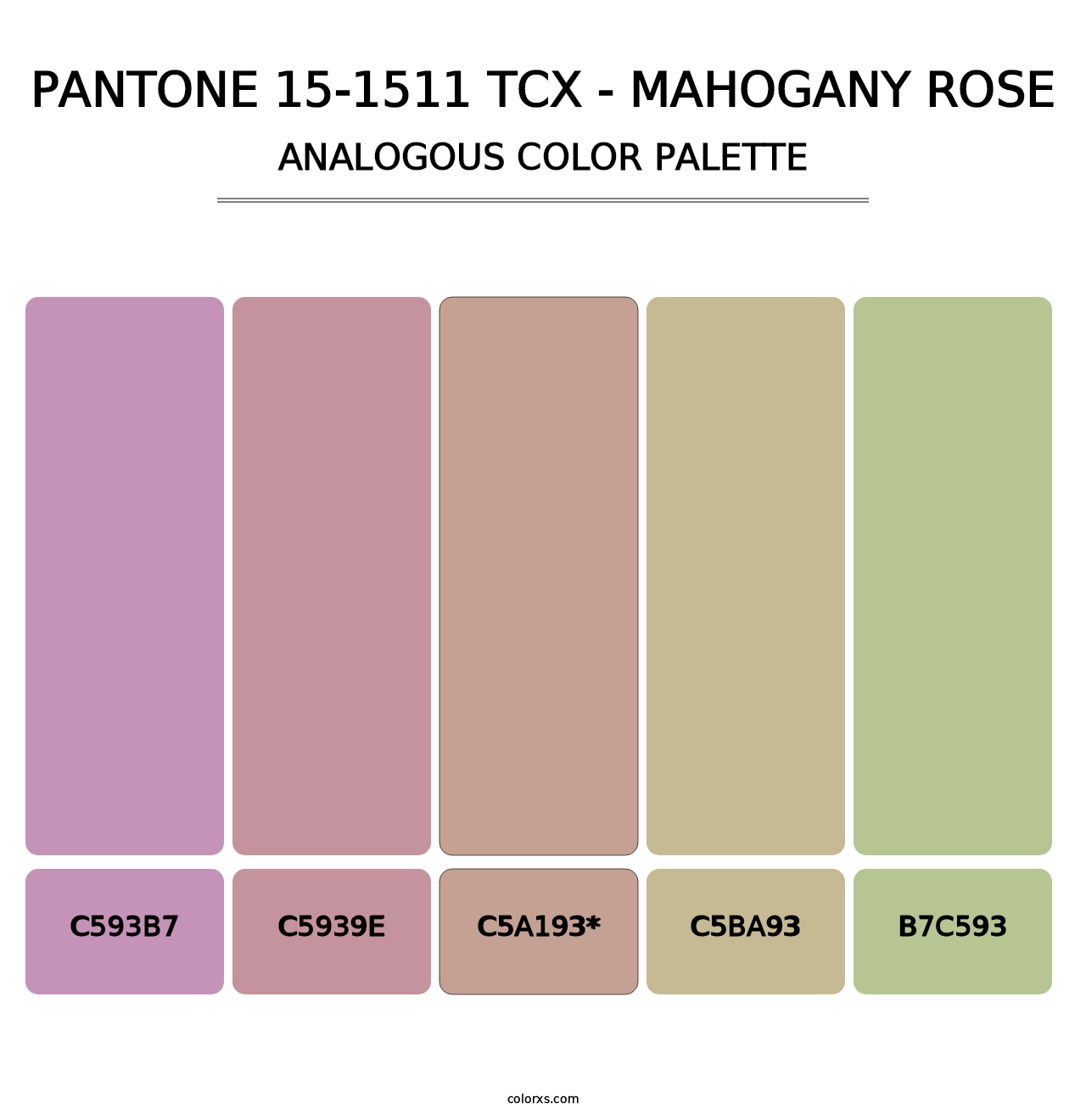 PANTONE 15-1511 TCX - Mahogany Rose - Analogous Color Palette