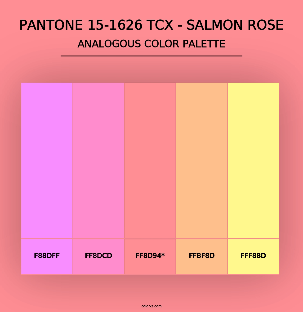 PANTONE 15-1626 TCX - Salmon Rose - Analogous Color Palette