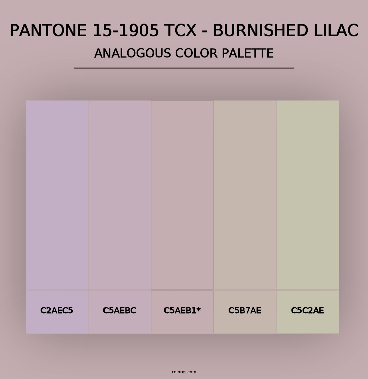 PANTONE 15-1905 TCX - Burnished Lilac - Analogous Color Palette