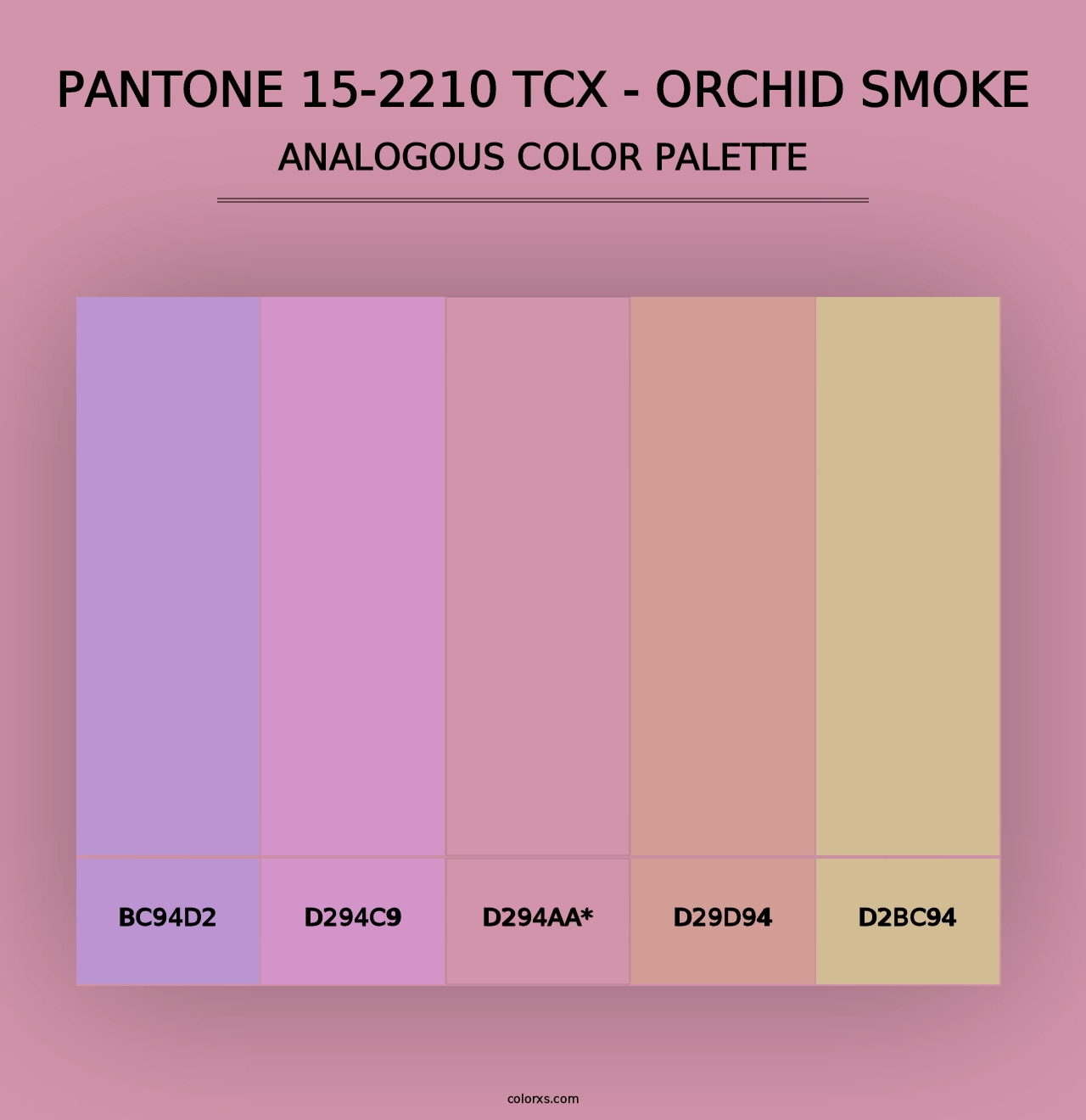 PANTONE 15-2210 TCX - Orchid Smoke - Analogous Color Palette