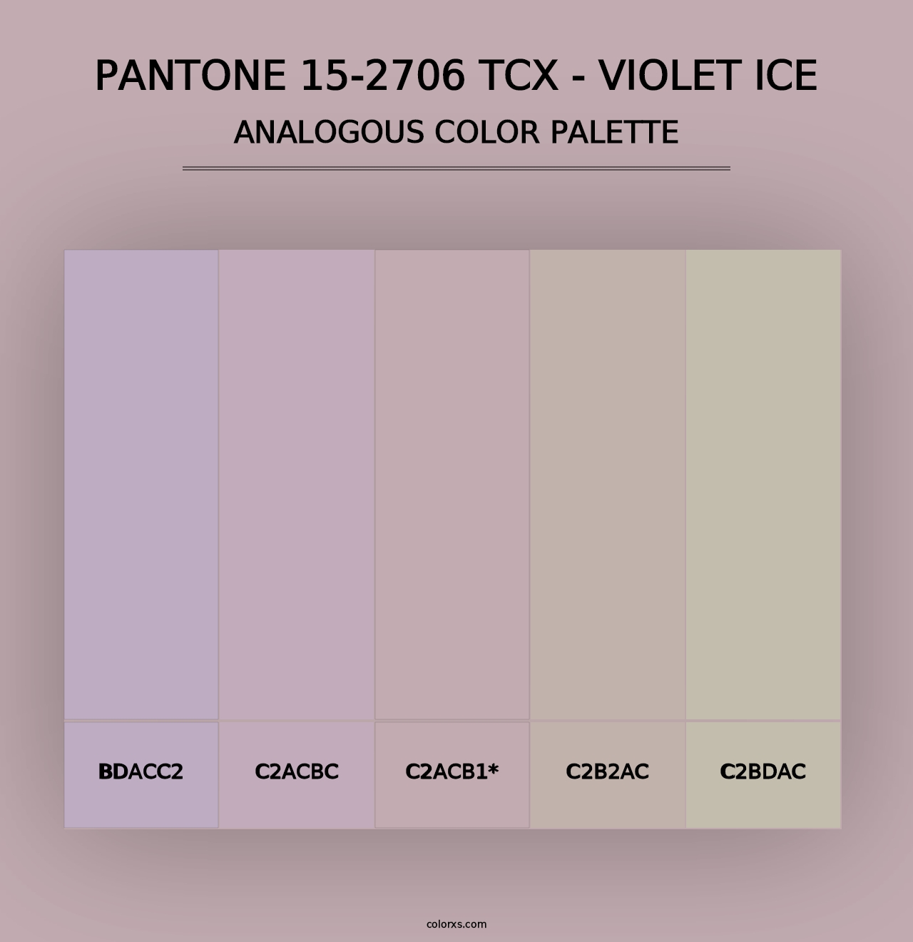 PANTONE 15-2706 TCX - Violet Ice - Analogous Color Palette