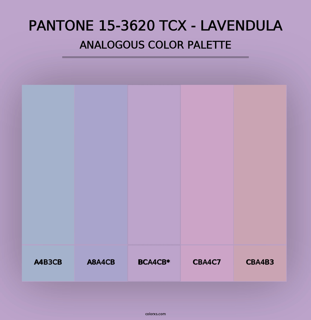 PANTONE 15-3620 TCX - Lavendula - Analogous Color Palette