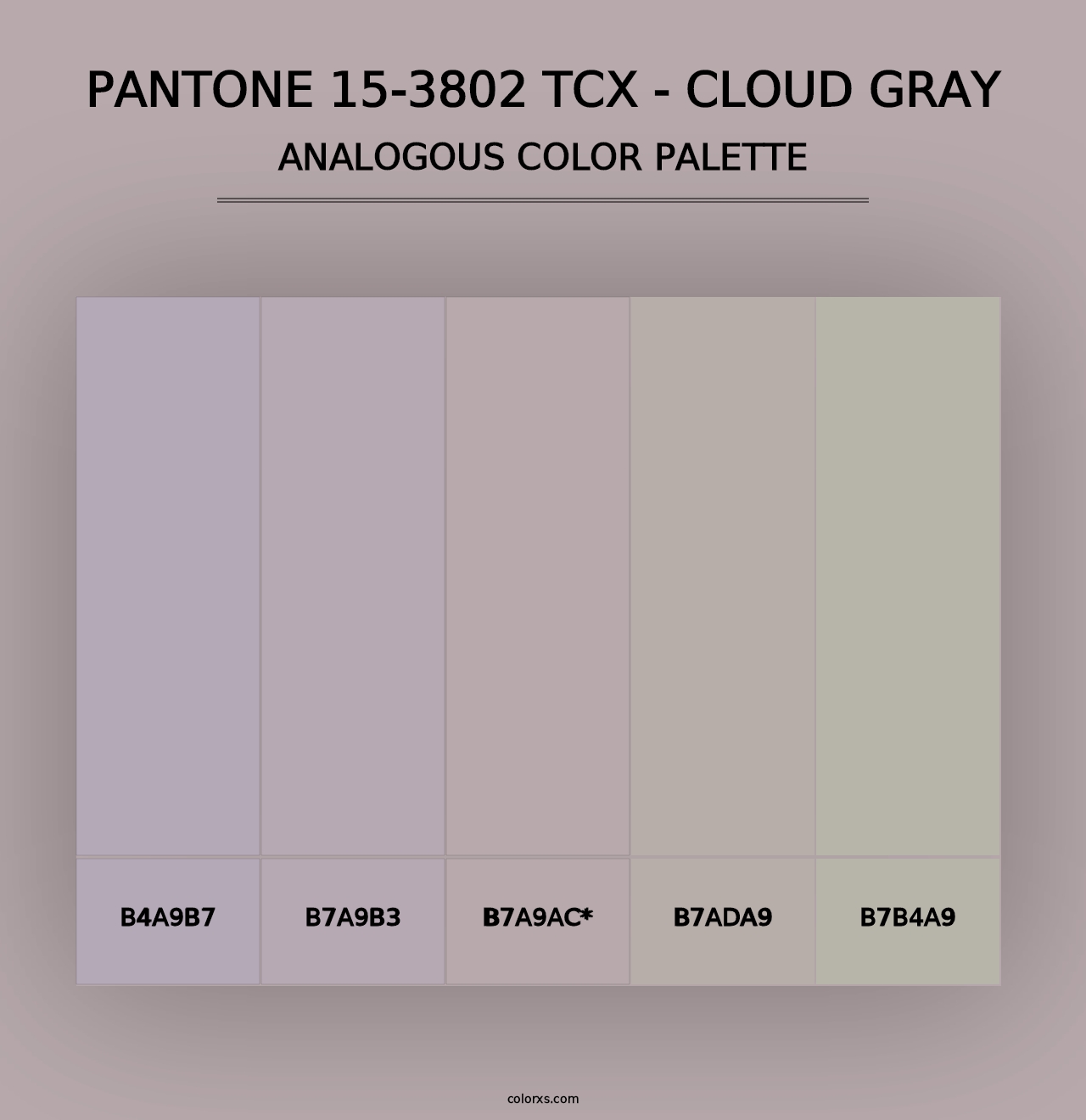 PANTONE 15-3802 TCX - Cloud Gray - Analogous Color Palette