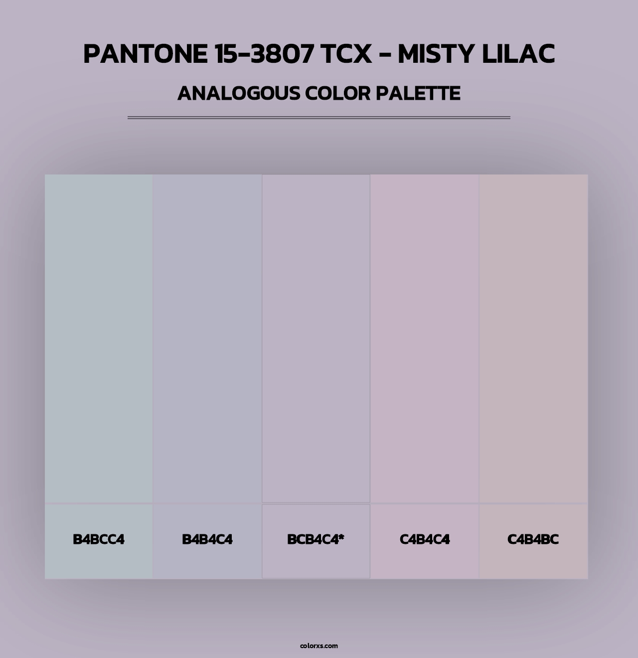 PANTONE 15-3807 TCX - Misty Lilac - Analogous Color Palette