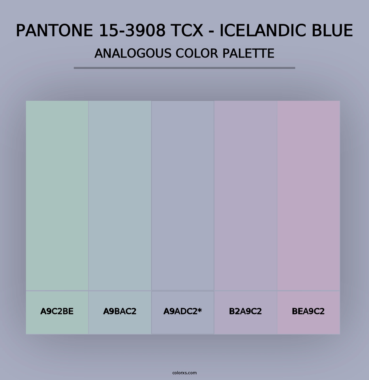 PANTONE 15-3908 TCX - Icelandic Blue - Analogous Color Palette