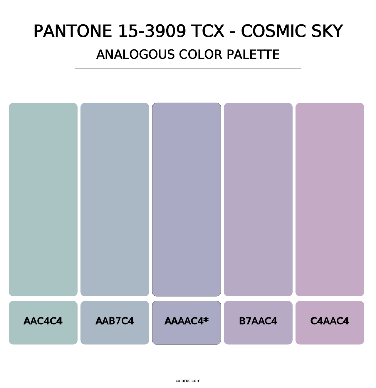 PANTONE 15-3909 TCX - Cosmic Sky - Analogous Color Palette