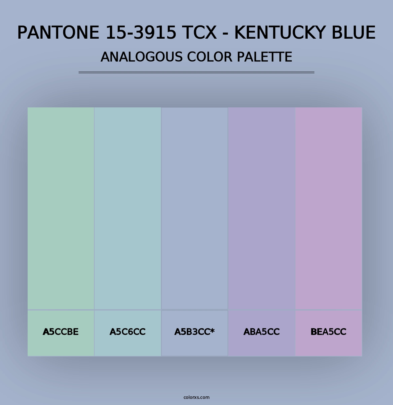 PANTONE 15-3915 TCX - Kentucky Blue - Analogous Color Palette