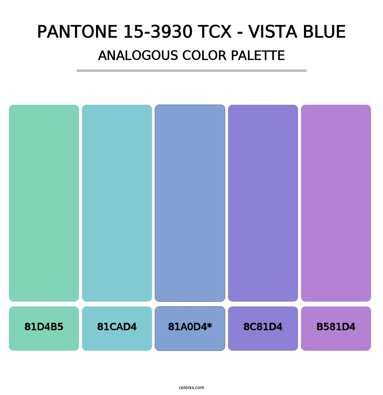 PANTONE 15-3930 TCX - Vista Blue - Analogous Color Palette