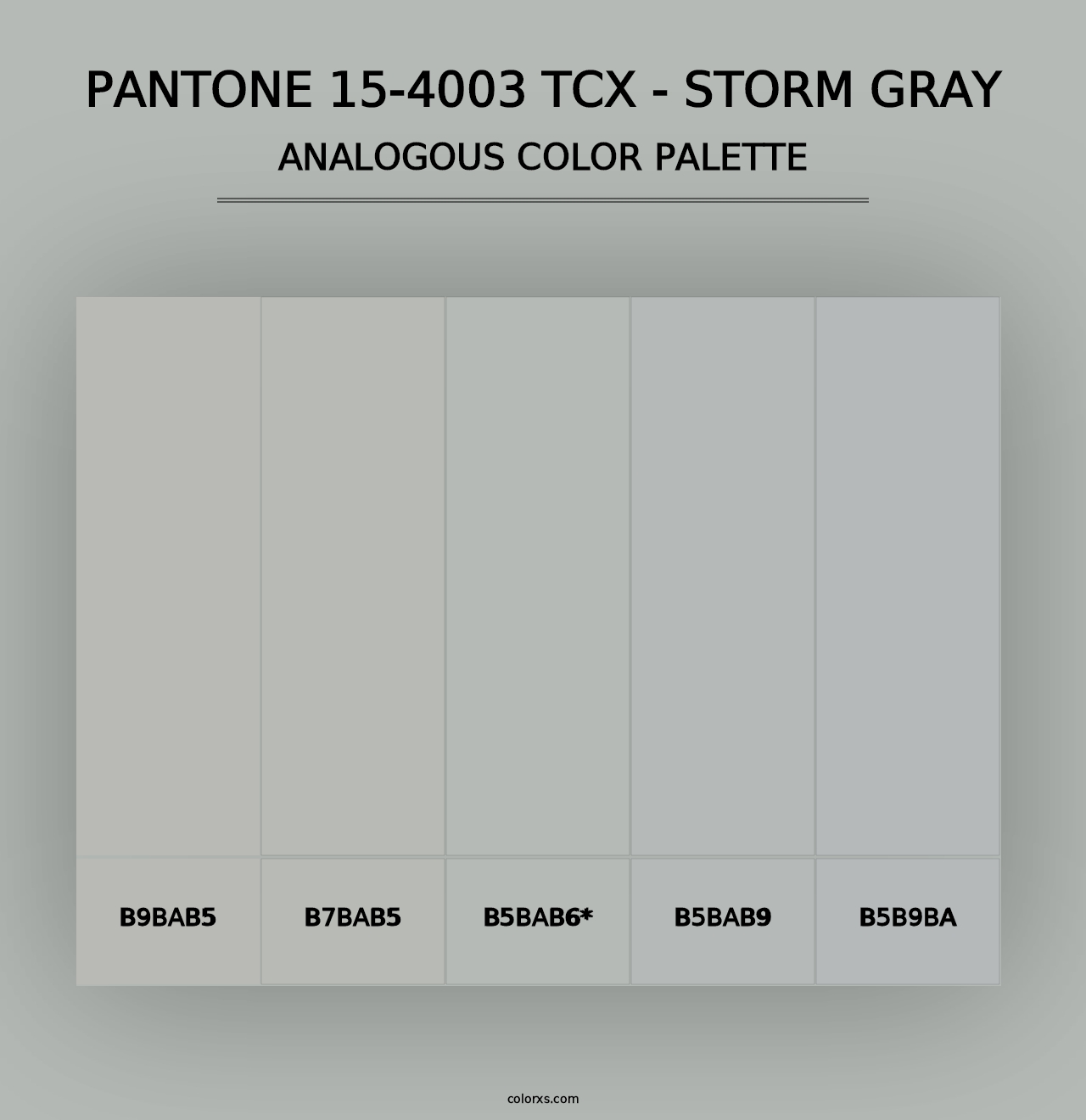 PANTONE 15-4003 TCX - Storm Gray - Analogous Color Palette