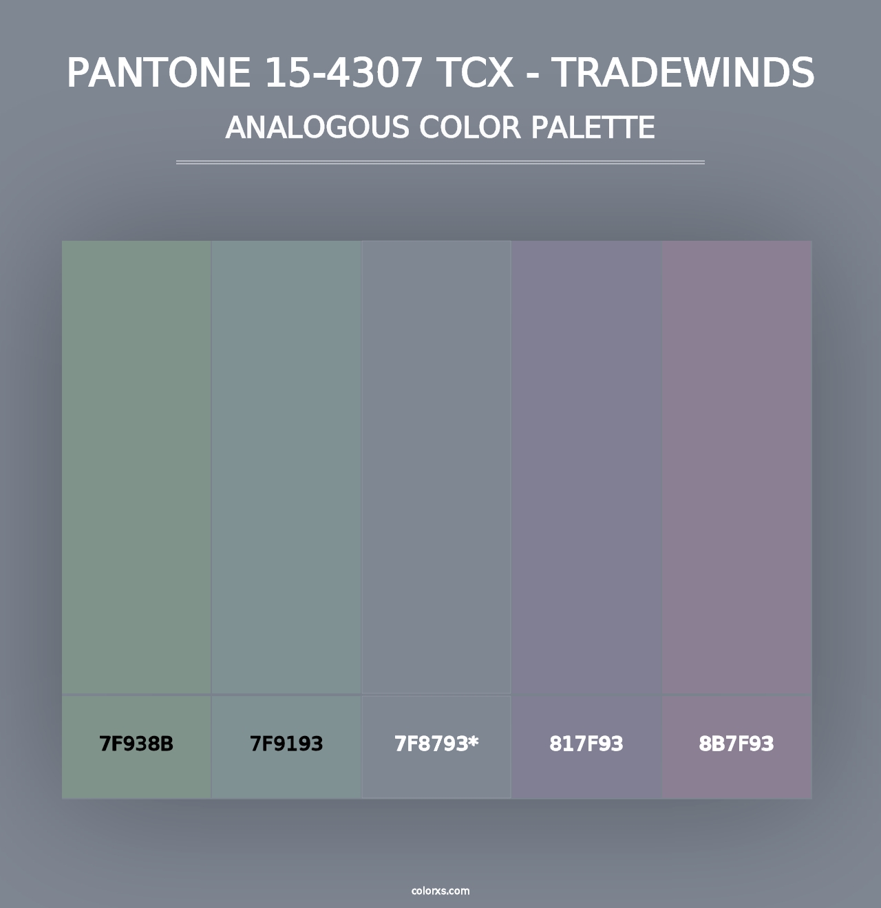 PANTONE 15-4307 TCX - Tradewinds - Analogous Color Palette