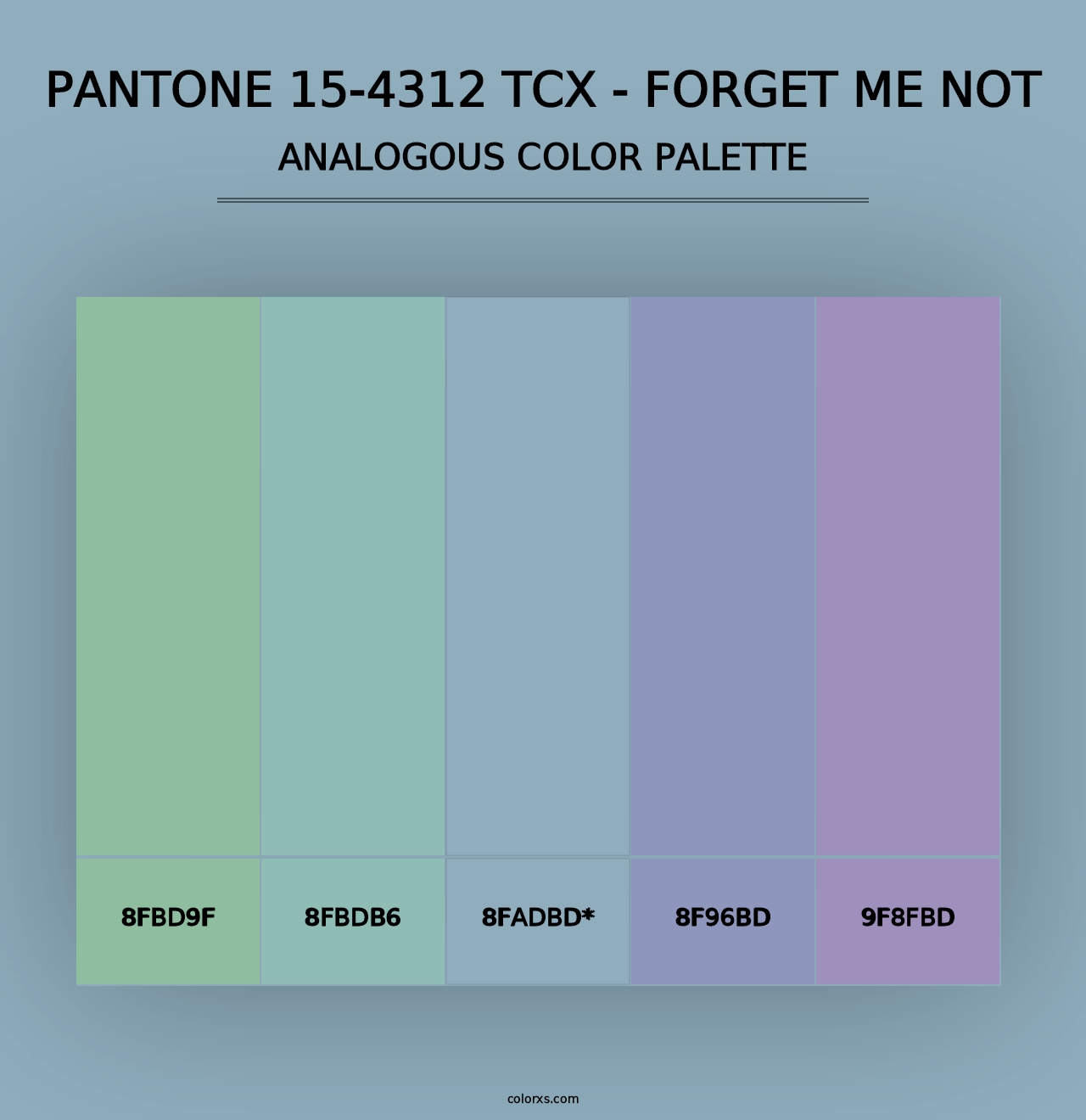 PANTONE 15-4312 TCX - Forget Me Not - Analogous Color Palette