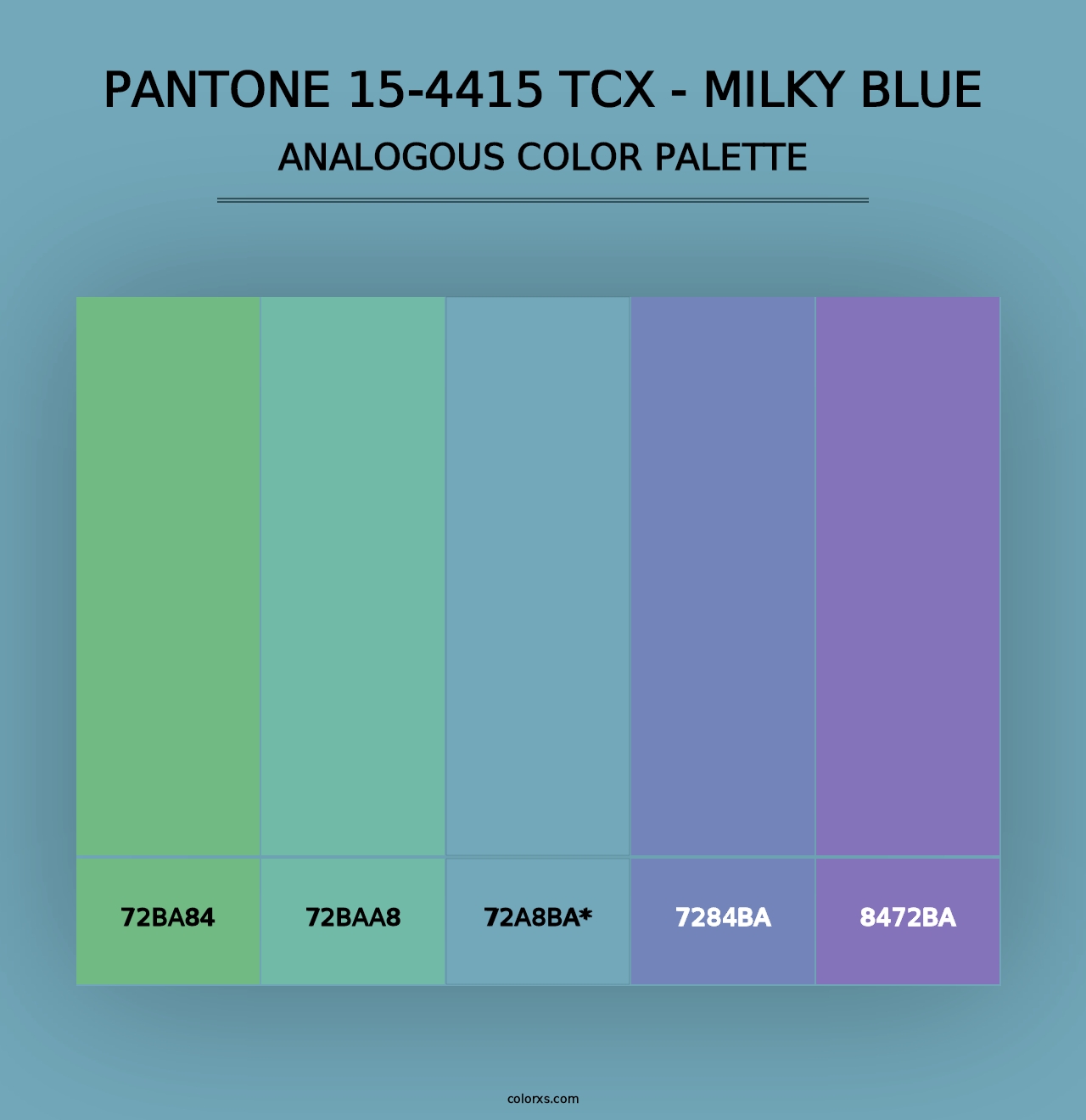 PANTONE 15-4415 TCX - Milky Blue - Analogous Color Palette