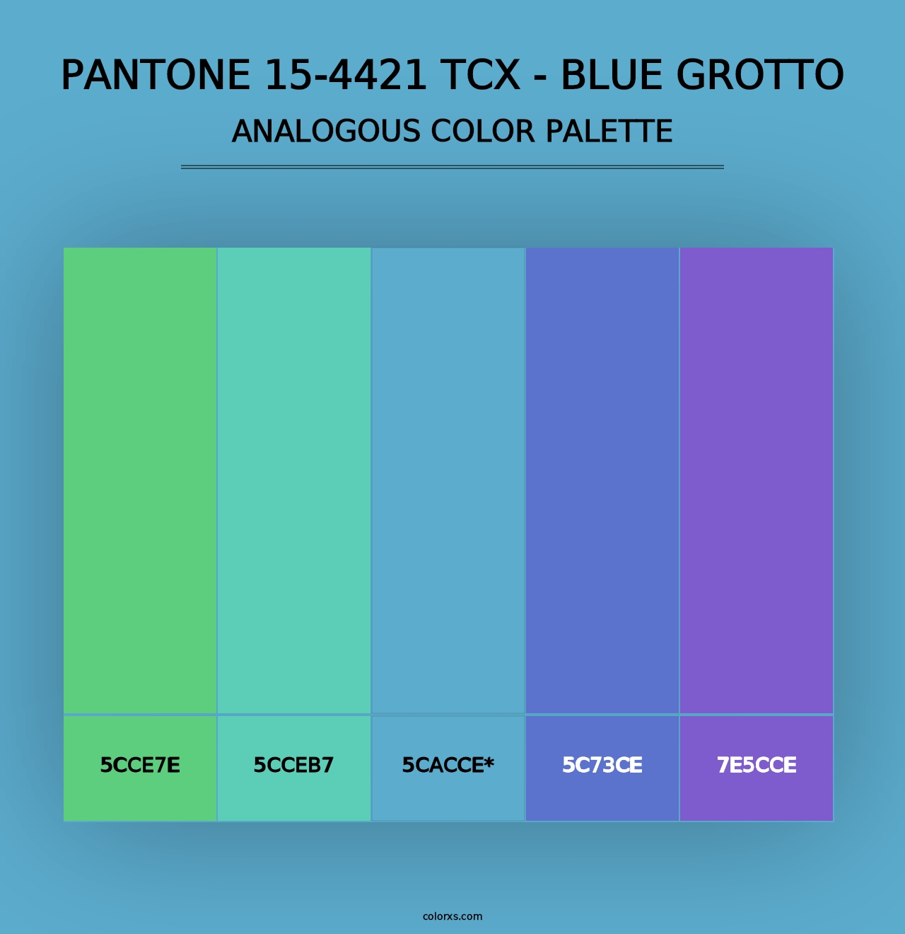 PANTONE 15-4421 TCX - Blue Grotto - Analogous Color Palette