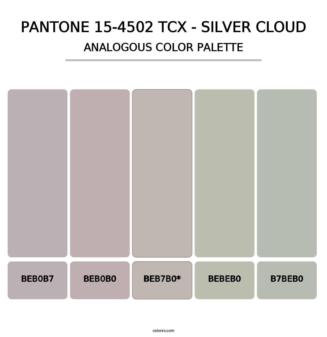 PANTONE 15-4502 TCX - Silver Cloud - Analogous Color Palette