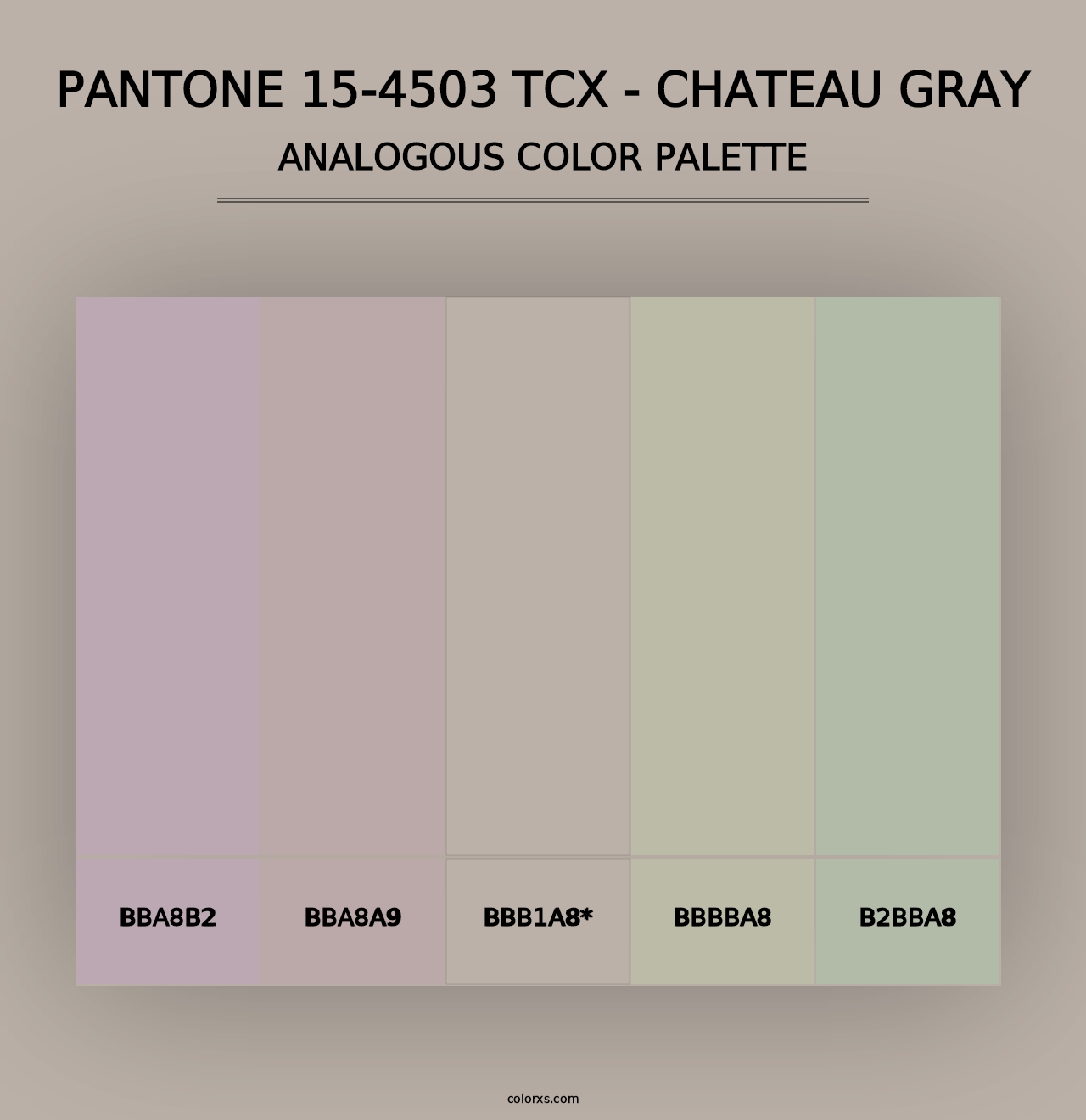 PANTONE 15-4503 TCX - Chateau Gray - Analogous Color Palette