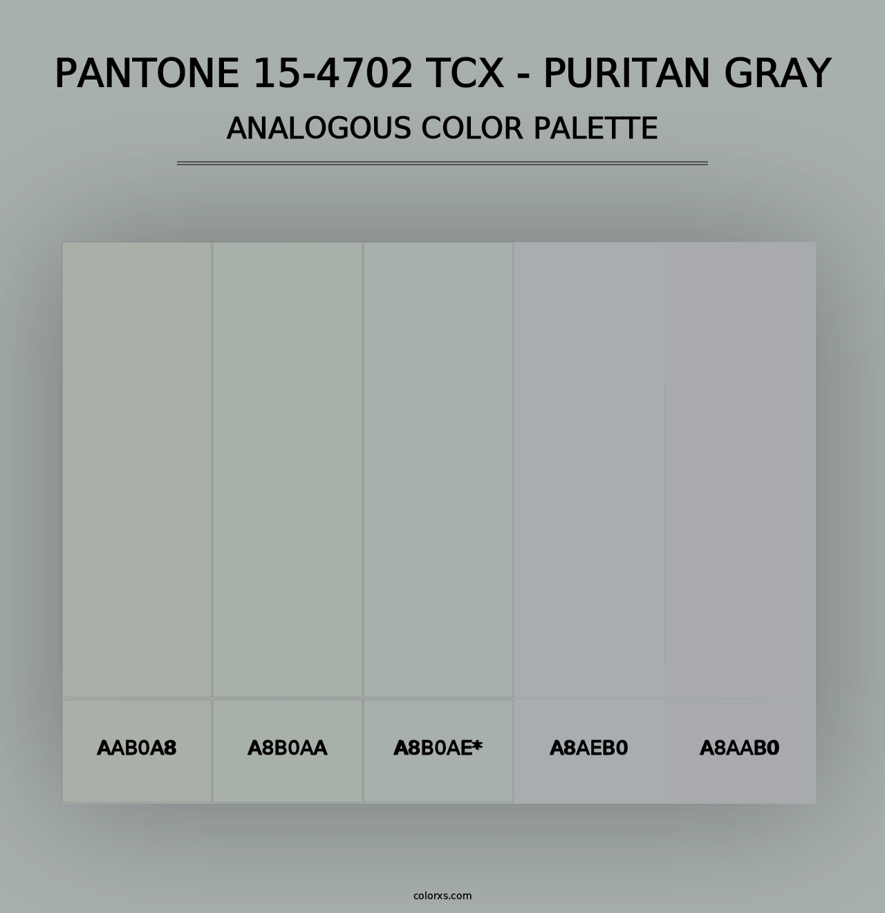 PANTONE 15-4702 TCX - Puritan Gray - Analogous Color Palette