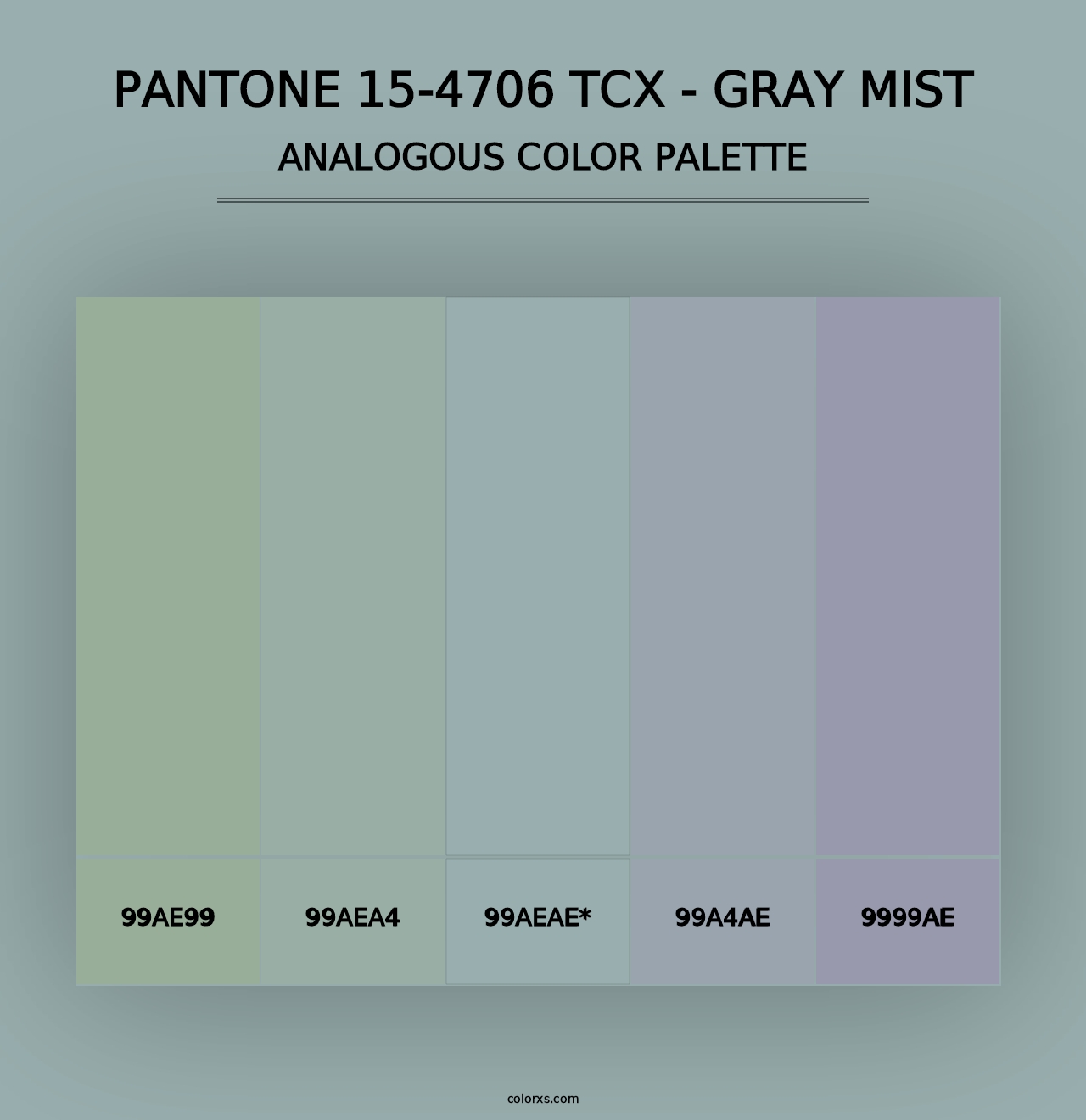 PANTONE 15-4706 TCX - Gray Mist - Analogous Color Palette