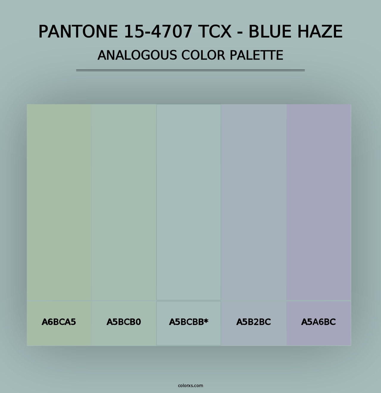 PANTONE 15-4707 TCX - Blue Haze - Analogous Color Palette